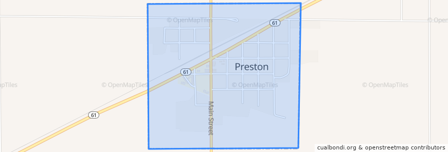 Mapa de ubicacion de Preston.