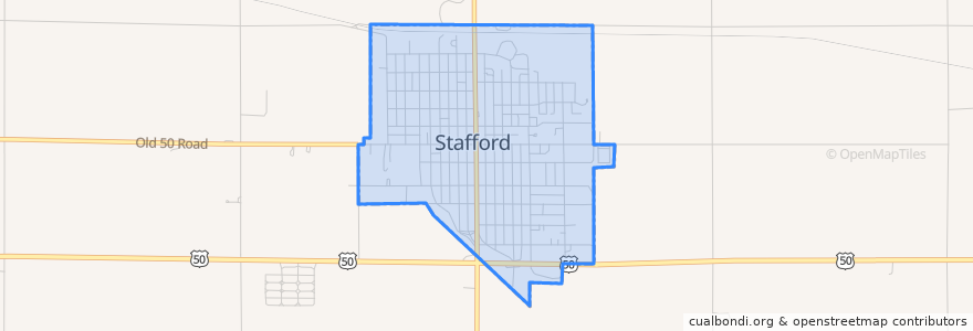 Mapa de ubicacion de Stafford.