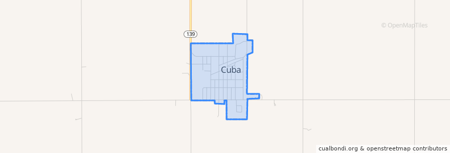 Mapa de ubicacion de Cuba.