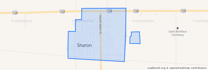 Mapa de ubicacion de Sharon.