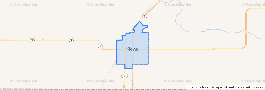 Mapa de ubicacion de Kiowa.