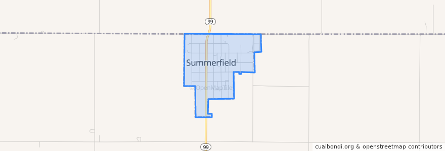 Mapa de ubicacion de Summerfield.