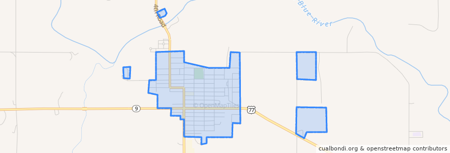 Mapa de ubicacion de Waterville.