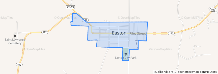 Mapa de ubicacion de Easton.