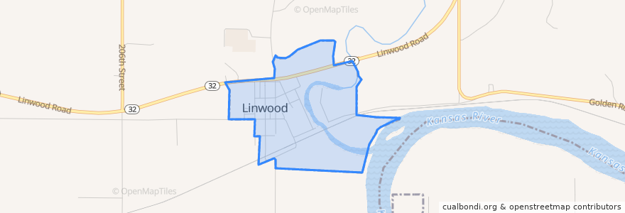 Mapa de ubicacion de Linwood.