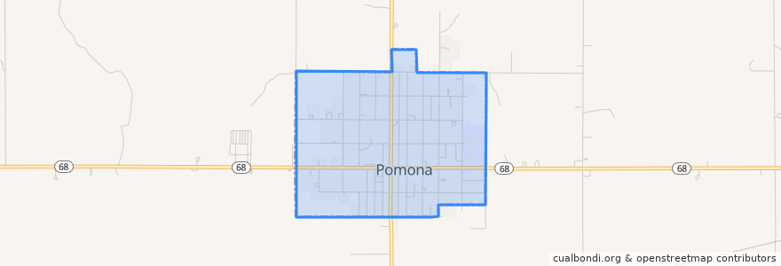 Mapa de ubicacion de Pomona.