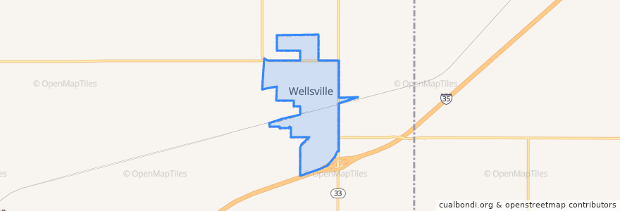 Mapa de ubicacion de Wellsville.