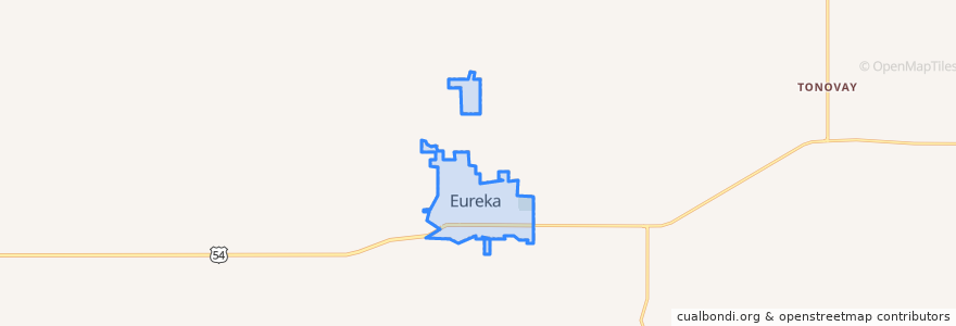 Mapa de ubicacion de Eureka.