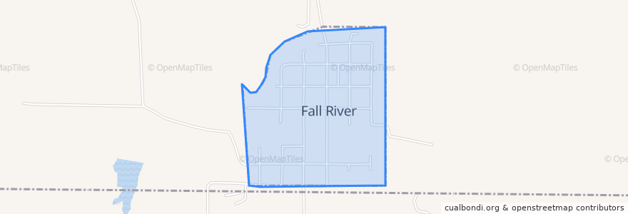 Mapa de ubicacion de Fall River.