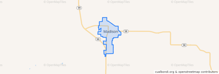 Mapa de ubicacion de Madison.