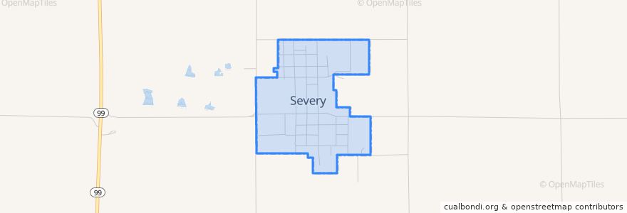 Mapa de ubicacion de Severy.