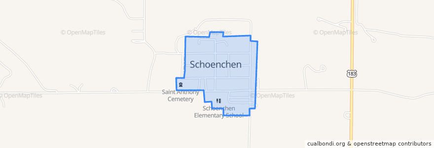 Mapa de ubicacion de Schoenchen.