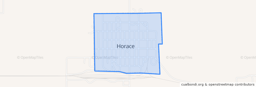 Mapa de ubicacion de Horace.