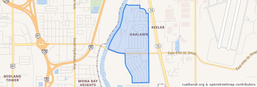 Mapa de ubicacion de Oaklawn-Sunview.