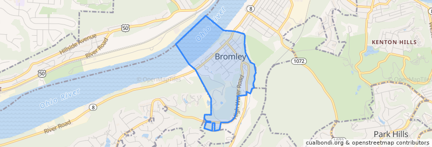 Mapa de ubicacion de Bromley.