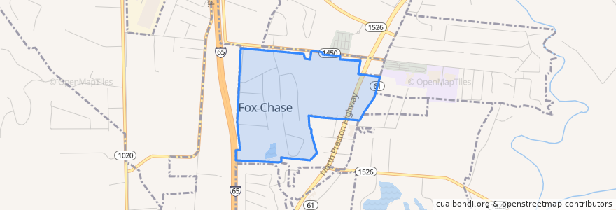 Mapa de ubicacion de Fox Chase.