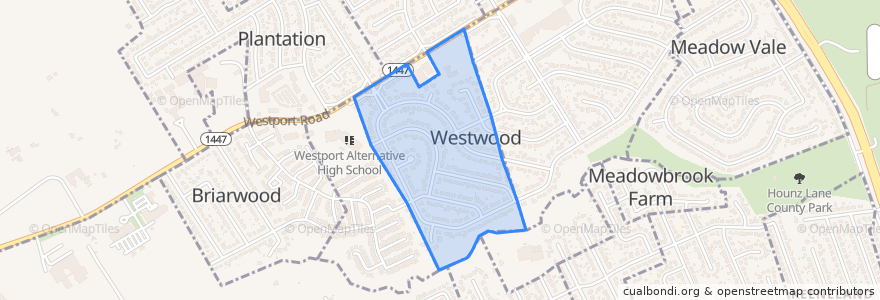 Mapa de ubicacion de Westwood.