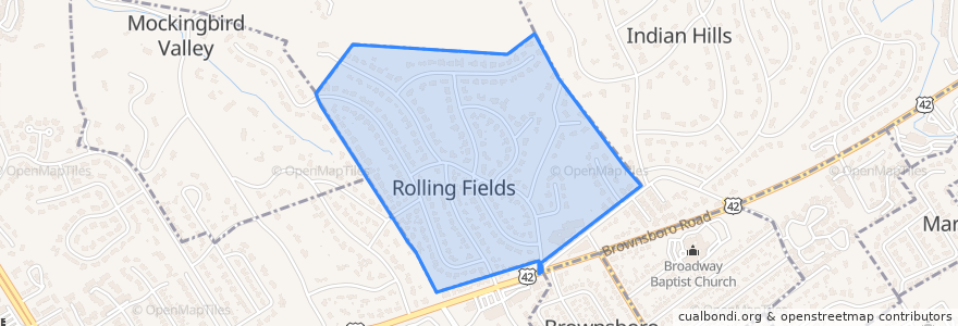 Mapa de ubicacion de Rolling Fields.