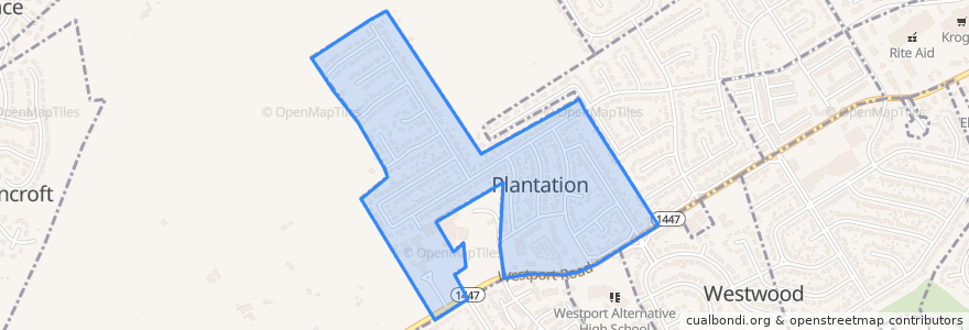 Mapa de ubicacion de Plantation.