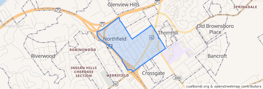 Mapa de ubicacion de Northfield.