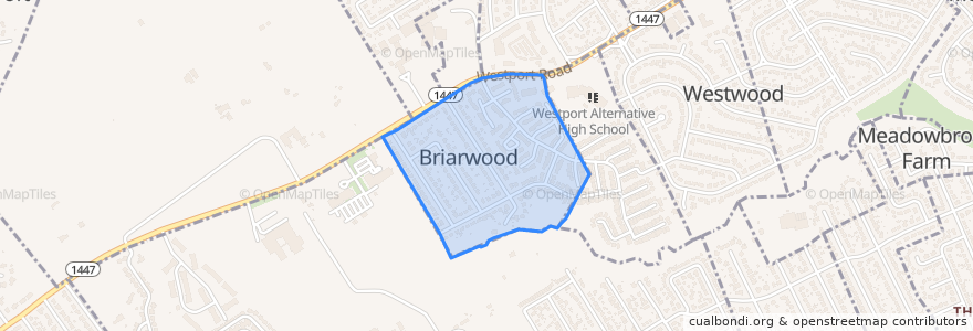 Mapa de ubicacion de Briarwood.