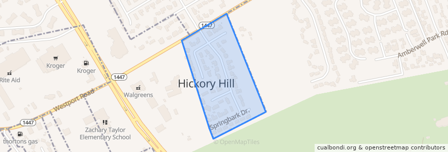 Mapa de ubicacion de Hickory Hill.