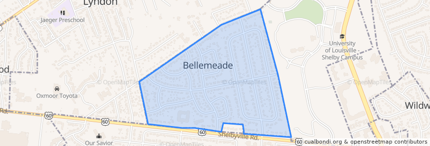 Mapa de ubicacion de Bellemeade.