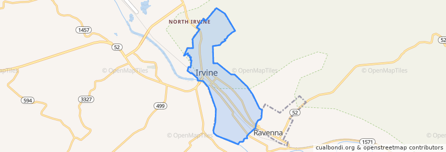 Mapa de ubicacion de Irvine.