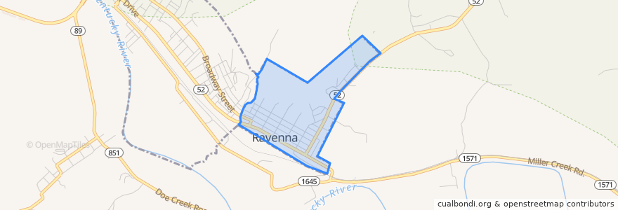 Mapa de ubicacion de Ravenna.