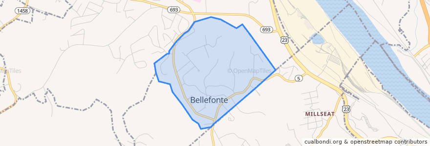 Mapa de ubicacion de Bellefonte.