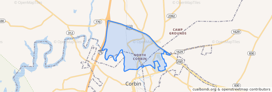 Mapa de ubicacion de North Corbin.