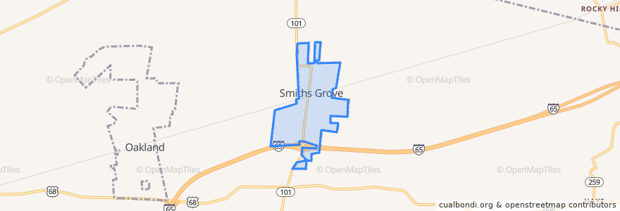 Mapa de ubicacion de Smiths Grove.