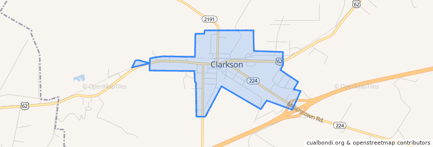 Mapa de ubicacion de Clarkson.