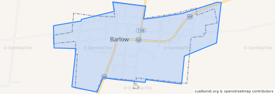 Mapa de ubicacion de Barlow.