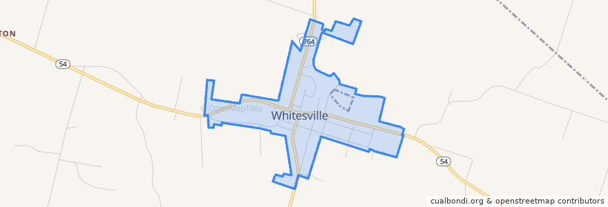 Mapa de ubicacion de Whitesville.