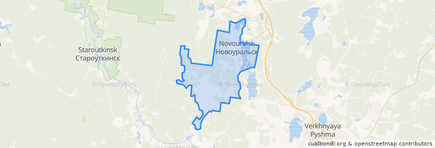 Mapa de ubicacion de Новоуральский городской округ.