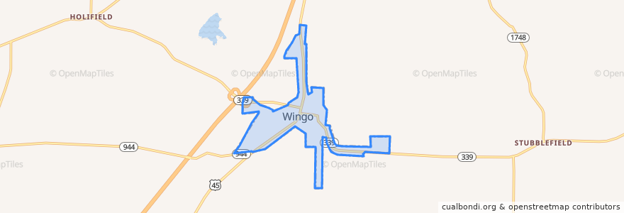 Mapa de ubicacion de Wingo.