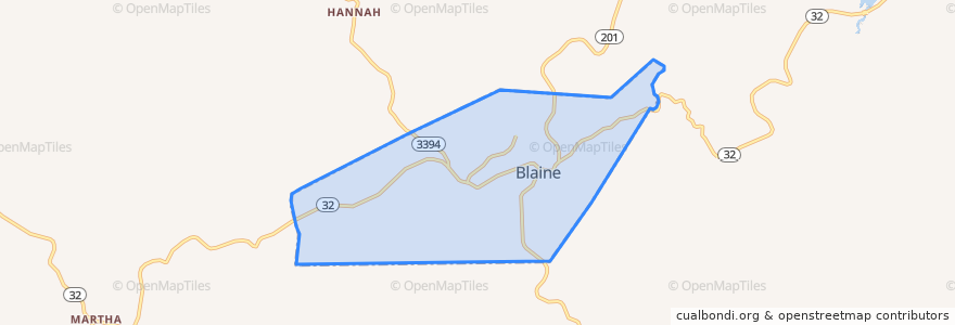 Mapa de ubicacion de Blaine.