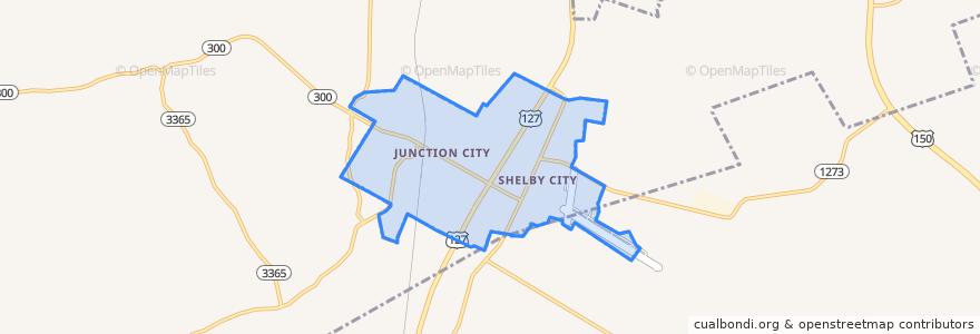 Mapa de ubicacion de Junction City.