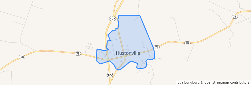 Mapa de ubicacion de Hustonville.