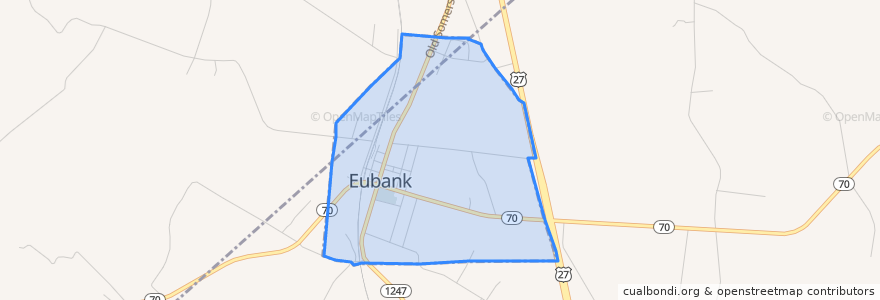 Mapa de ubicacion de Eubank.