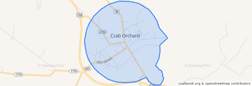 Mapa de ubicacion de Crab Orchard.