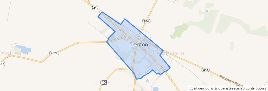 Mapa de ubicacion de Trenton.