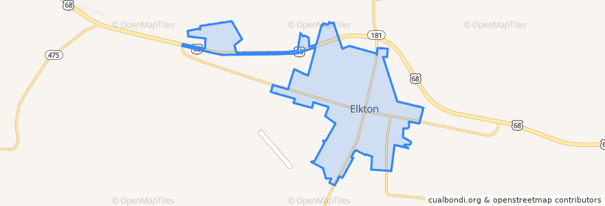 Mapa de ubicacion de Elkton.