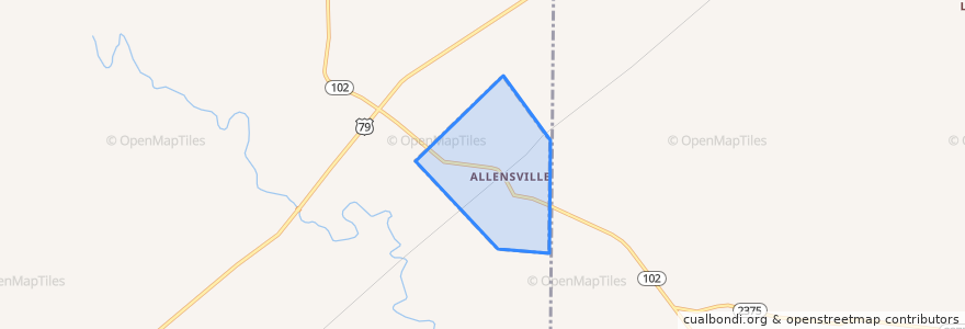 Mapa de ubicacion de Allensville.