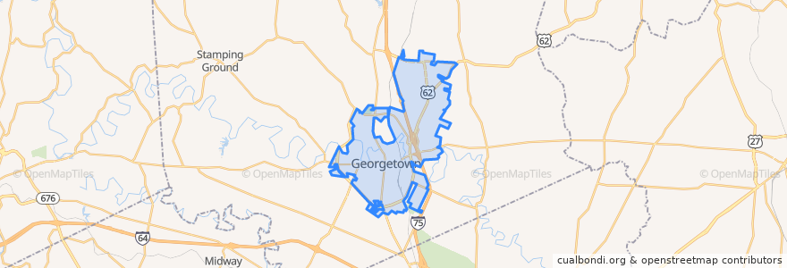 Mapa de ubicacion de Georgetown.