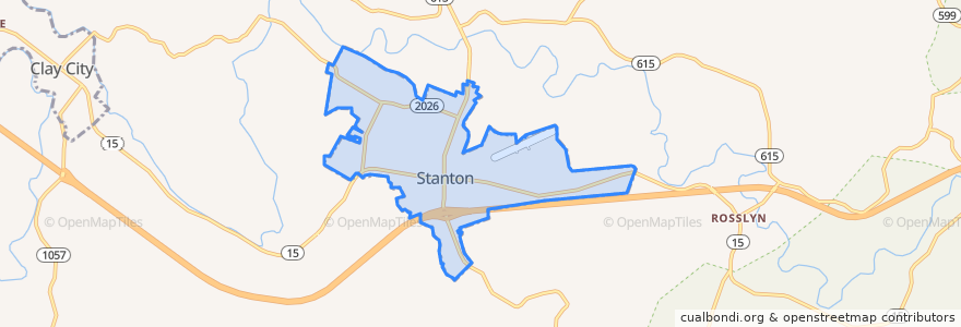 Mapa de ubicacion de Stanton.