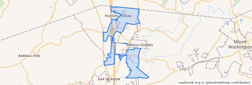 Mapa de ubicacion de Hillview.