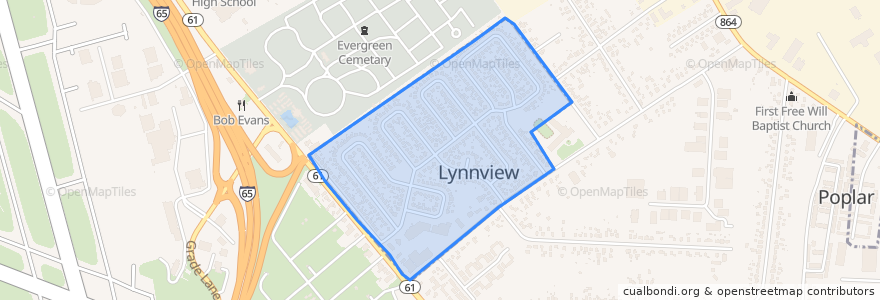 Mapa de ubicacion de Lynnview.