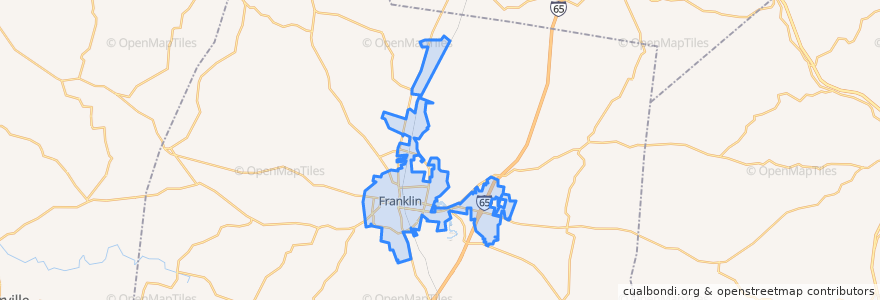 Mapa de ubicacion de Franklin.